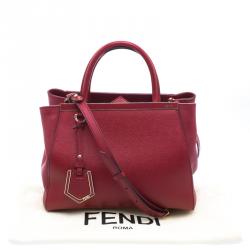 Pre Owned Fendi Red Saffiano Leather Small 2Jours Tote