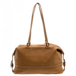 Pre Owned Fendi Brown Selleria  Leather Bauletto Bag