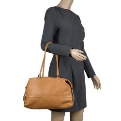 Pre Owned Fendi Brown Selleria  Leather Bauletto Bag