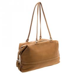 Pre Owned Fendi Brown Selleria  Leather Bauletto Bag