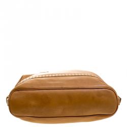 Pre Owned Fendi Brown Selleria  Leather Bauletto Bag