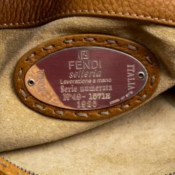 Pre Owned Fendi Brown Selleria  Leather Bauletto Bag