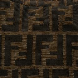 Pre Owned Fendi Tobacco Zucca Canvas Large Chef Chain Hobo