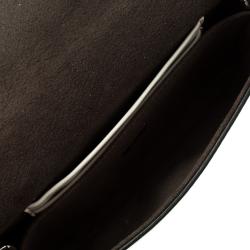 Pre Owned Fendi White Leather Micro Baguette Shoulder Bag