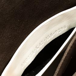 Pre Owned Fendi White Leather Micro Baguette Shoulder Bag