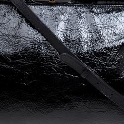 Pre Owned Fendi Black Patent Leather Large Peekaboo Top Handle Bag