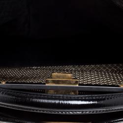 Pre Owned Fendi Black Patent Leather Large Peekaboo Top Handle Bag