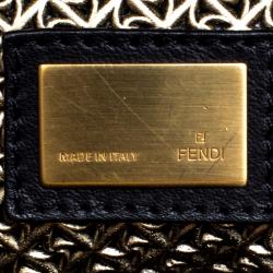 Pre Owned Fendi Black Patent Leather Large Peekaboo Top Handle Bag