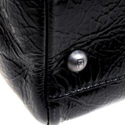 Pre Owned Fendi Black Patent Leather Large Peekaboo Top Handle Bag