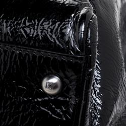 Pre Owned Fendi Black Patent Leather Large Peekaboo Top Handle Bag