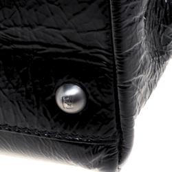 Pre Owned Fendi Black Patent Leather Large Peekaboo Top Handle Bag