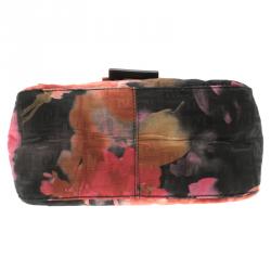 Pre Owned Fendi Floral Print Zucchino Fabric Mini Mama Baguette Bag