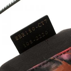 Pre Owned Fendi Floral Print Zucchino Fabric Mini Mama Baguette Bag