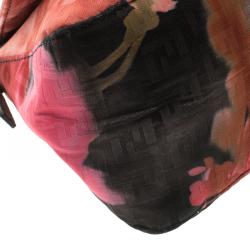 Pre Owned Fendi Floral Print Zucchino Fabric Mini Mama Baguette Bag