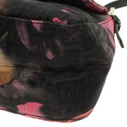 Pre Owned Fendi Floral Print Zucchino Fabric Mini Mama Baguette Bag