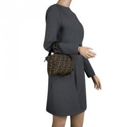 Fendi Tobacco Zucca Canvas Bowling Bag