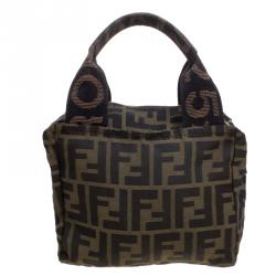 Fendi Tobacco Zucca Canvas Bowling Bag