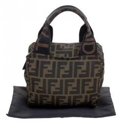 Fendi Tobacco Zucca Canvas Bowling Bag