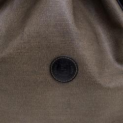 Pre Owned Fendi Brown Coated Canvas Vintage Drawstring Bucket Bag
