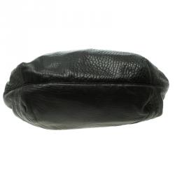 Pre Owned Fendi Black Textured Leather Large Spy Hobo
