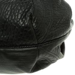 Pre Owned Fendi Black Textured Leather Large Spy Hobo