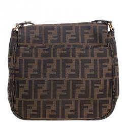 Pre Owned Fendi Tobacco Zucca Canvas Crossbody Bag