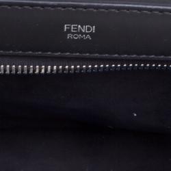 Pre Owned Fendi Black Leather Dotcom Top Handle Bag