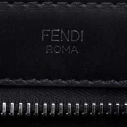 Pre Owned Fendi Black Leather Dotcom Top Handle Bag