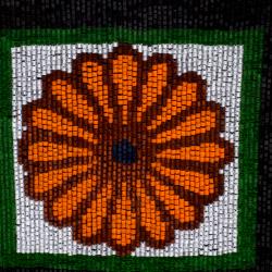 Pre Owned Fendi Multicolor Snakeskin and Fox Fur Daisy Beaded Crossbody Bag