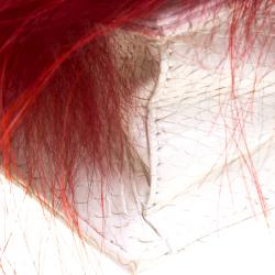 Pre Owned Fendi Multicolor Snakeskin and Fox Fur Daisy Beaded Crossbody Bag