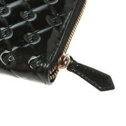 Pre Owned Fendi Black Patent Leather Fendilicious Continental Zip Wallet