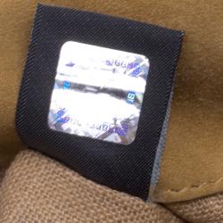 Pre Owned Fendi Brown Pequin Canvas Claudia Shoulder Bag