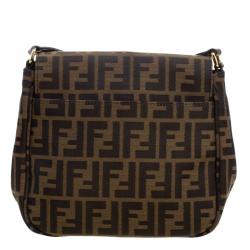 Pre Owned Fendi Tobacco Zucca Canvas Shoulder Bag