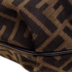 Pre Owned Fendi Tobacco Zucca Canvas Chef Chain Hobo