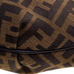 Pre Owned Fendi Tobacco Zucca Canvas Chef Chain Hobo