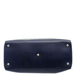 Pre Owned Fendi Blue Saffiano Leather 2Jours Tote
