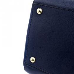 Pre Owned Fendi Blue Saffiano Leather 2Jours Tote