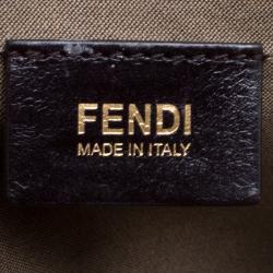 Pre Owned Fendi Brown Zucchino Coated Canvas Superstar Shopping Tote