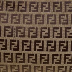 Pre Owned Fendi Brown Zucchino Canvas Shoulder Bag