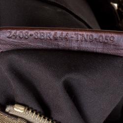 Pre Owned Fendi Brown Zucchino Canvas Shoulder Bag