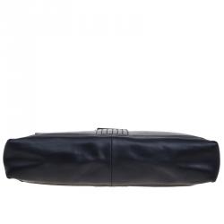 Pre Owned Fendi Black Leather Maxi Baguette Shoulder Bag