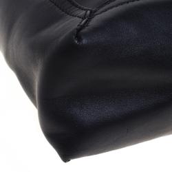 Pre Owned Fendi Black Leather Maxi Baguette Shoulder Bag