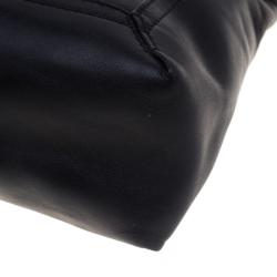 Pre Owned Fendi Black Leather Maxi Baguette Shoulder Bag