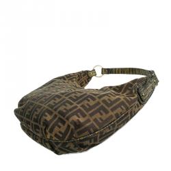 Pre Owned Fendi Tobacco Zucca Canvas Chef Hobo