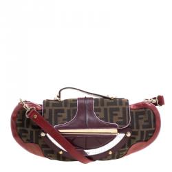 Pre Owned Fendi Multicolor Zucca Canvas and Leather Vanity Shoulder Bag