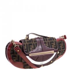 Pre Owned Fendi Multicolor Zucca Canvas and Leather Vanity Shoulder Bag