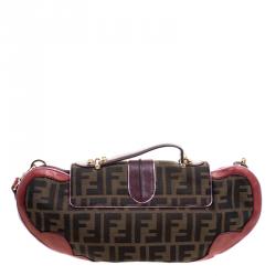 Pre Owned Fendi Multicolor Zucca Canvas and Leather Vanity Shoulder Bag