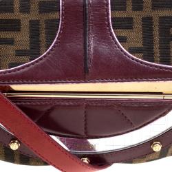 Pre Owned Fendi Multicolor Zucca Canvas and Leather Vanity Shoulder Bag