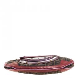 Pre Owned Fendi Multicolor Zucca Canvas and Leather Vanity Shoulder Bag