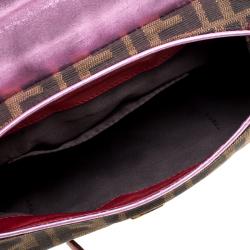 Pre Owned Fendi Multicolor Zucca Canvas and Leather Vanity Shoulder Bag